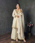 Classic Ivory Mirror Work Kurta & Palazzo Set
