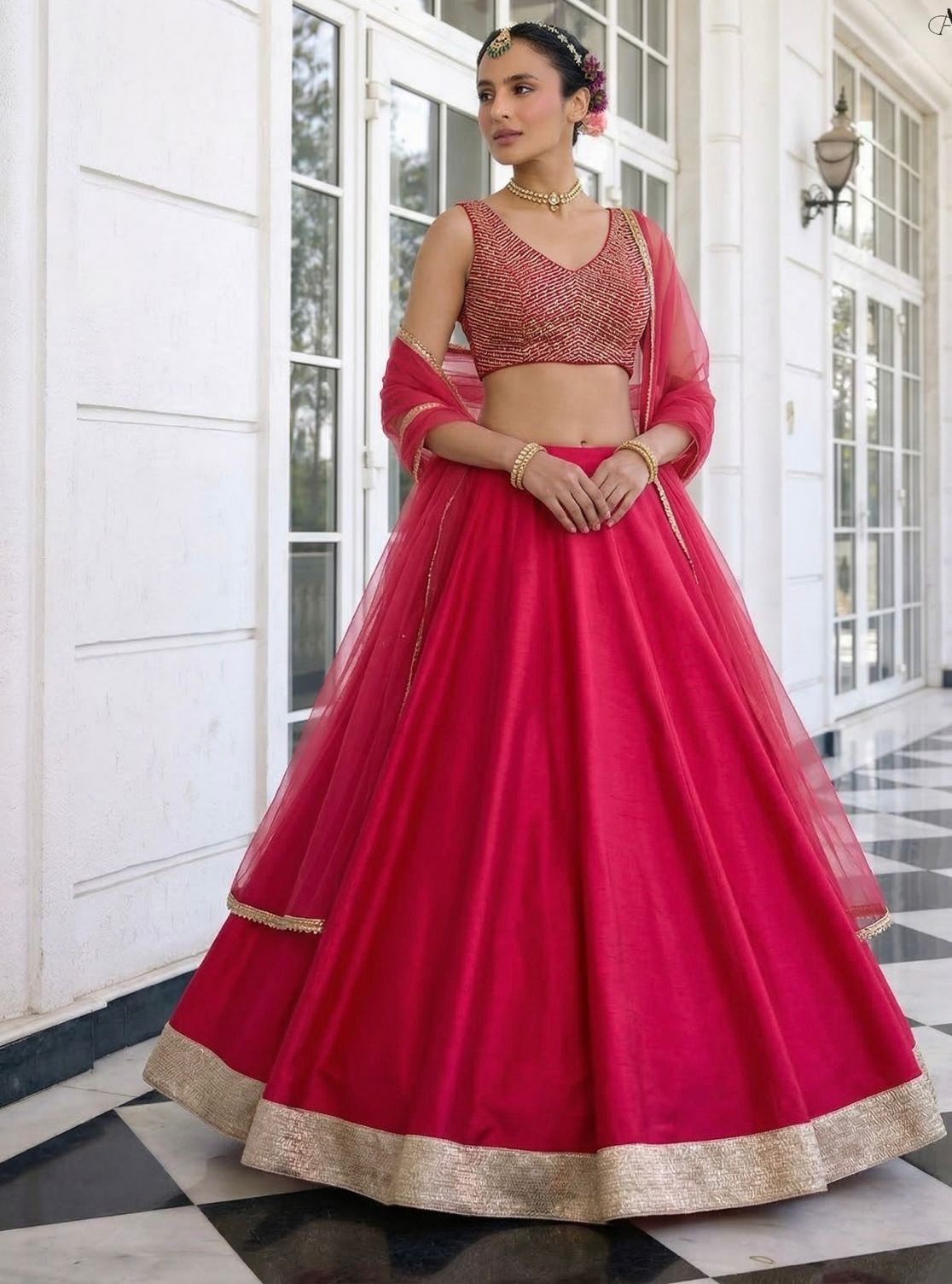 Crimson Lehenga Set