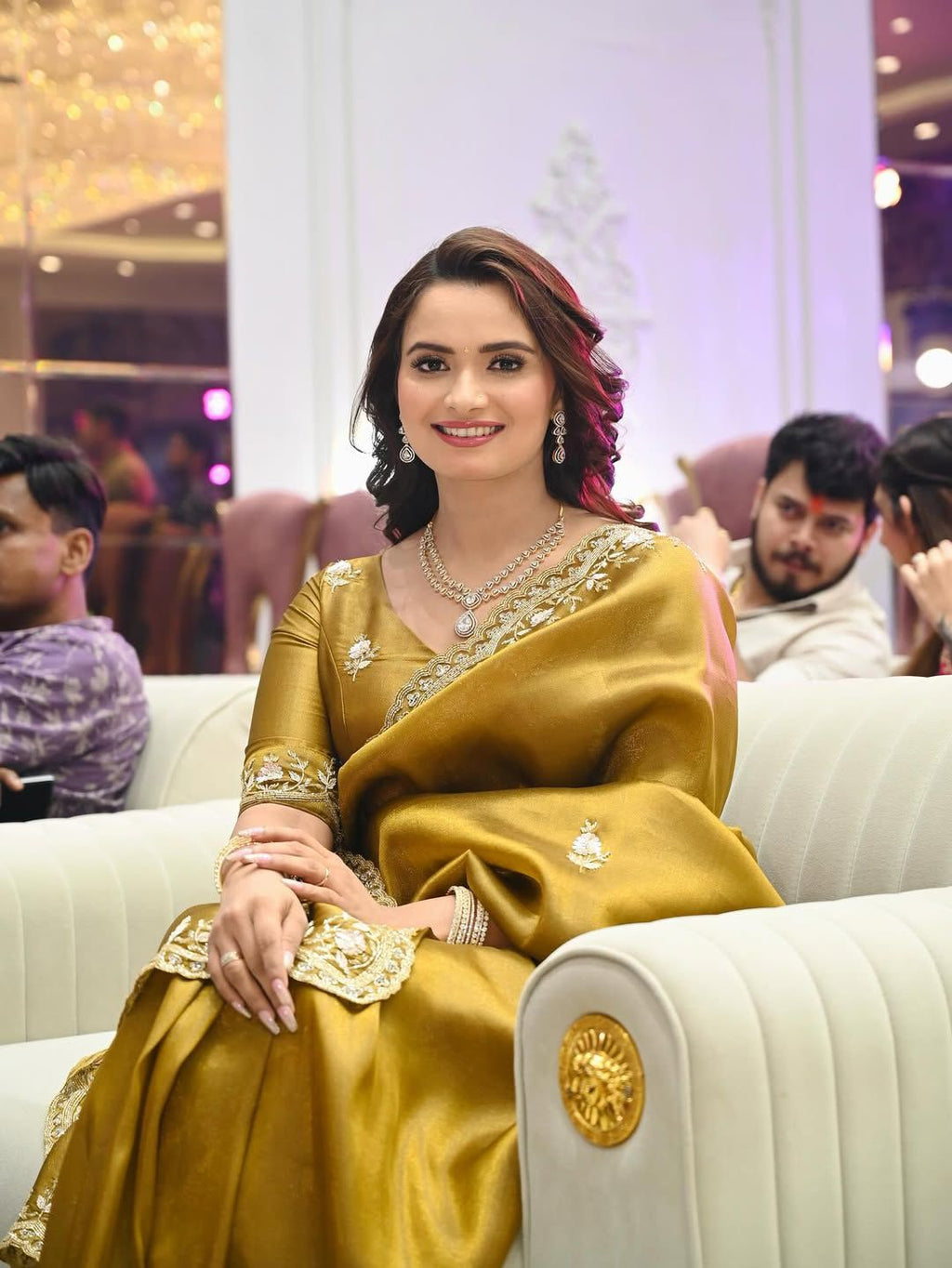 Neelam Giri inspired Golden Bloom Saree