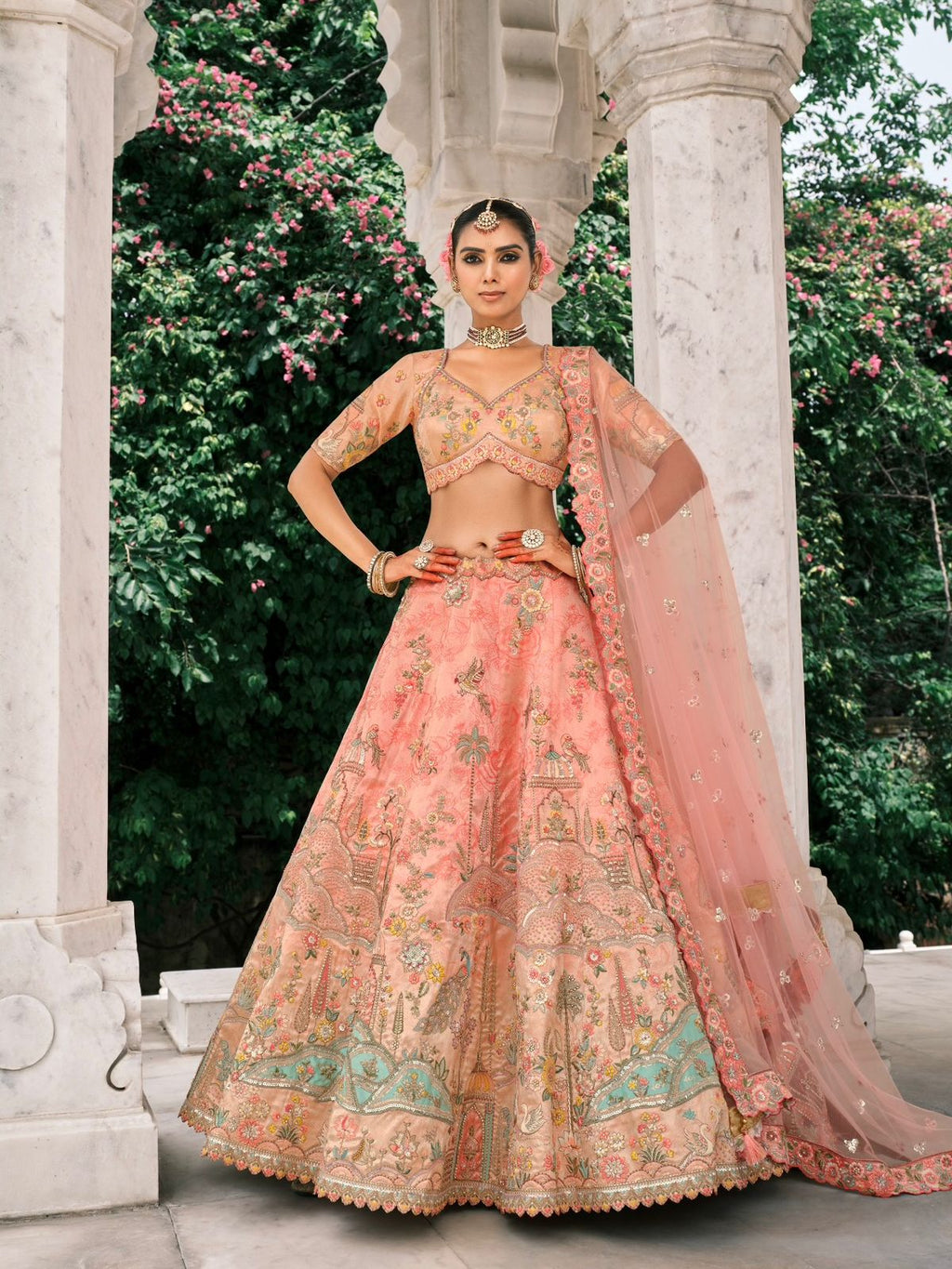 Royal Bloom Embroidered Ensemble Lehenga