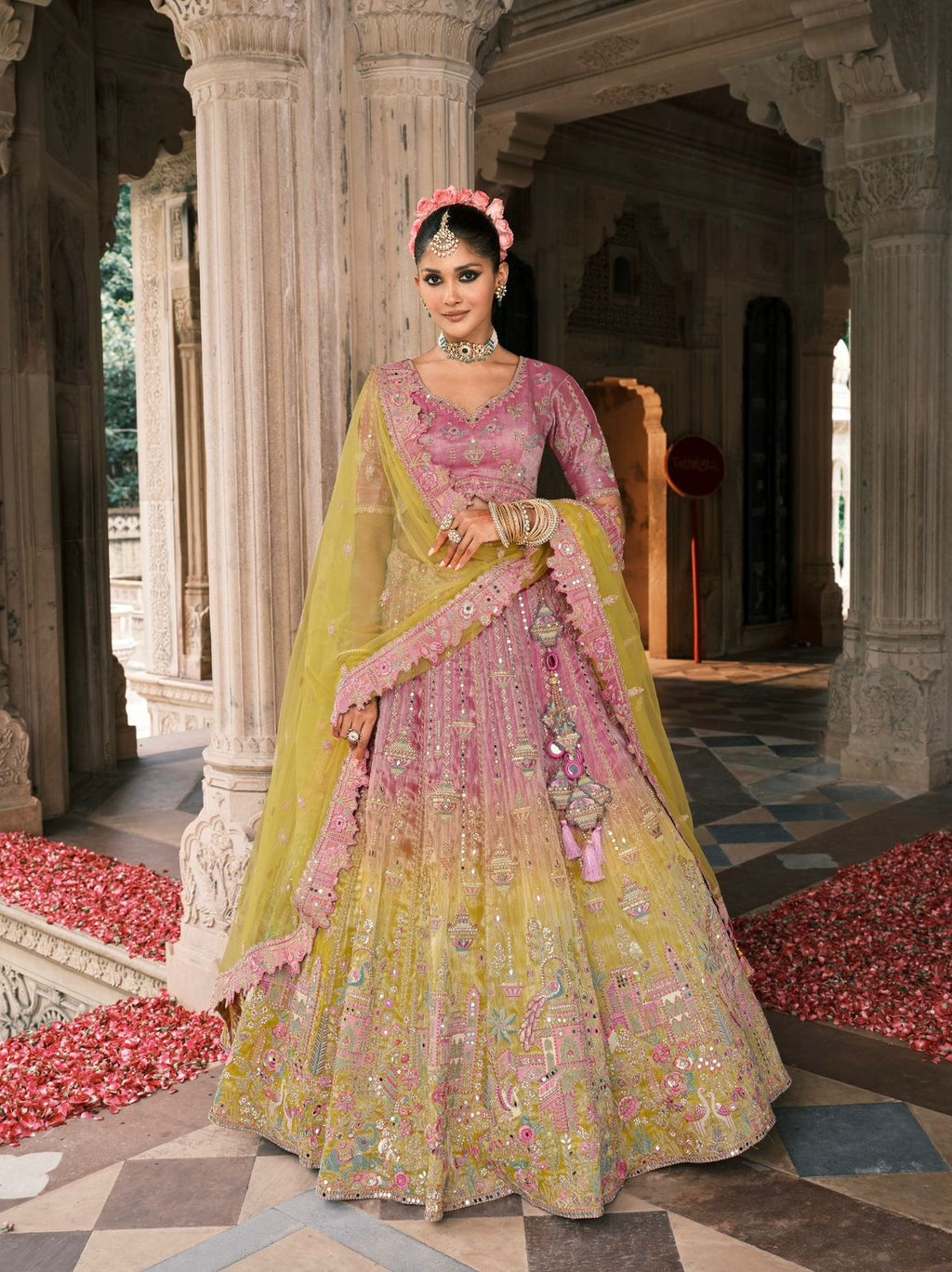 Royal Bloom Embroidered Ensemble Lehenga