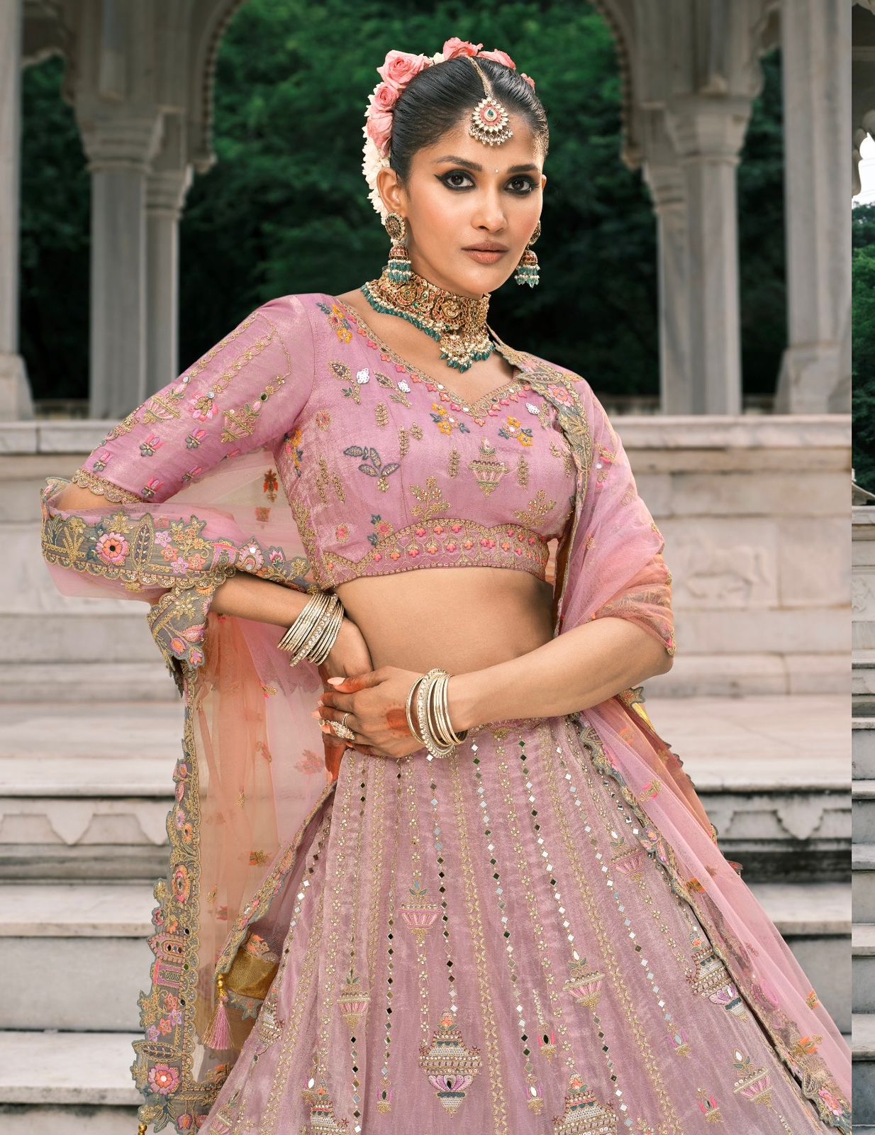 Royal Bloom Embroidered Ensemble Lehenga