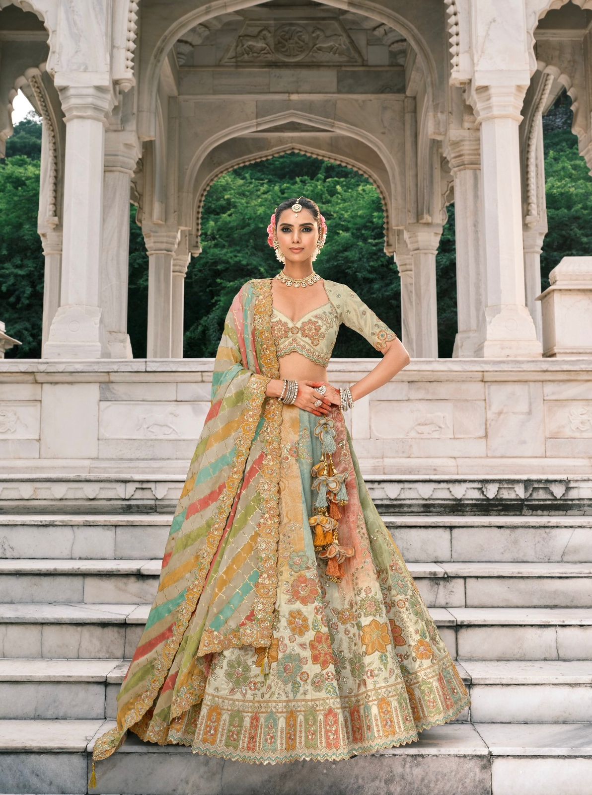 Royal Bloom Embroidered Ensemble Lehenga