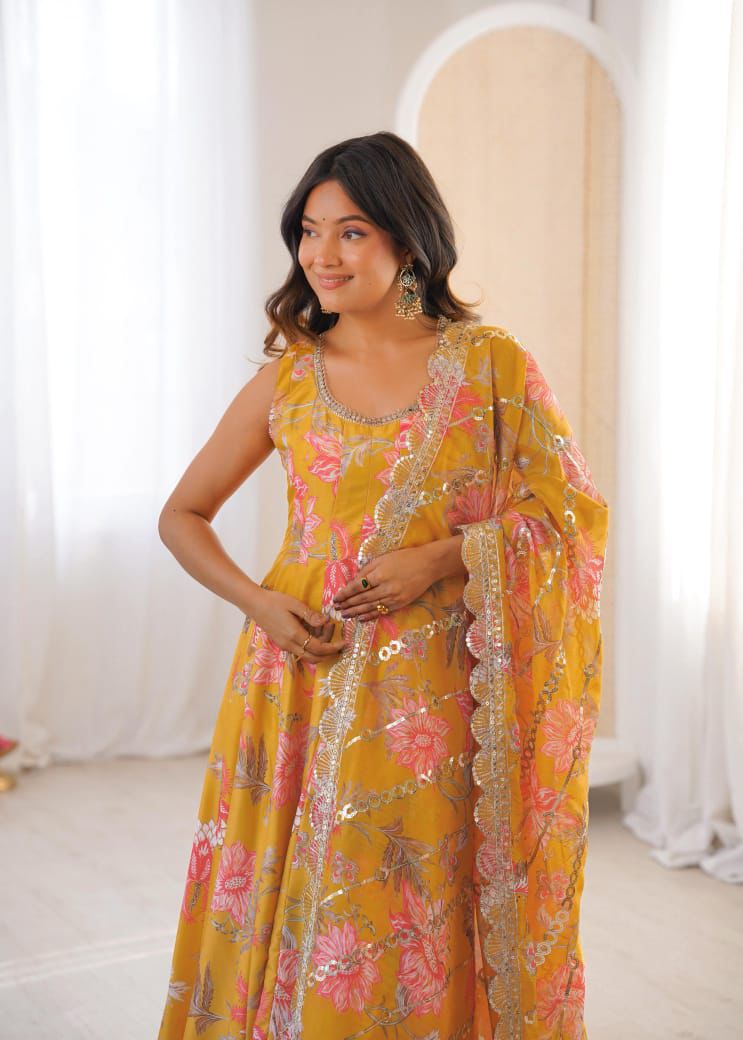 Beautiful Floral Frock Gown