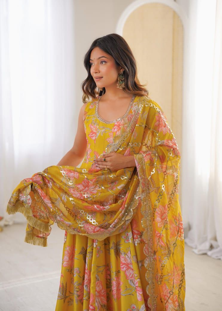 Beautiful Floral Frock Gown
