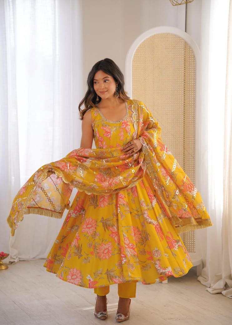 Beautiful Floral Frock Gown