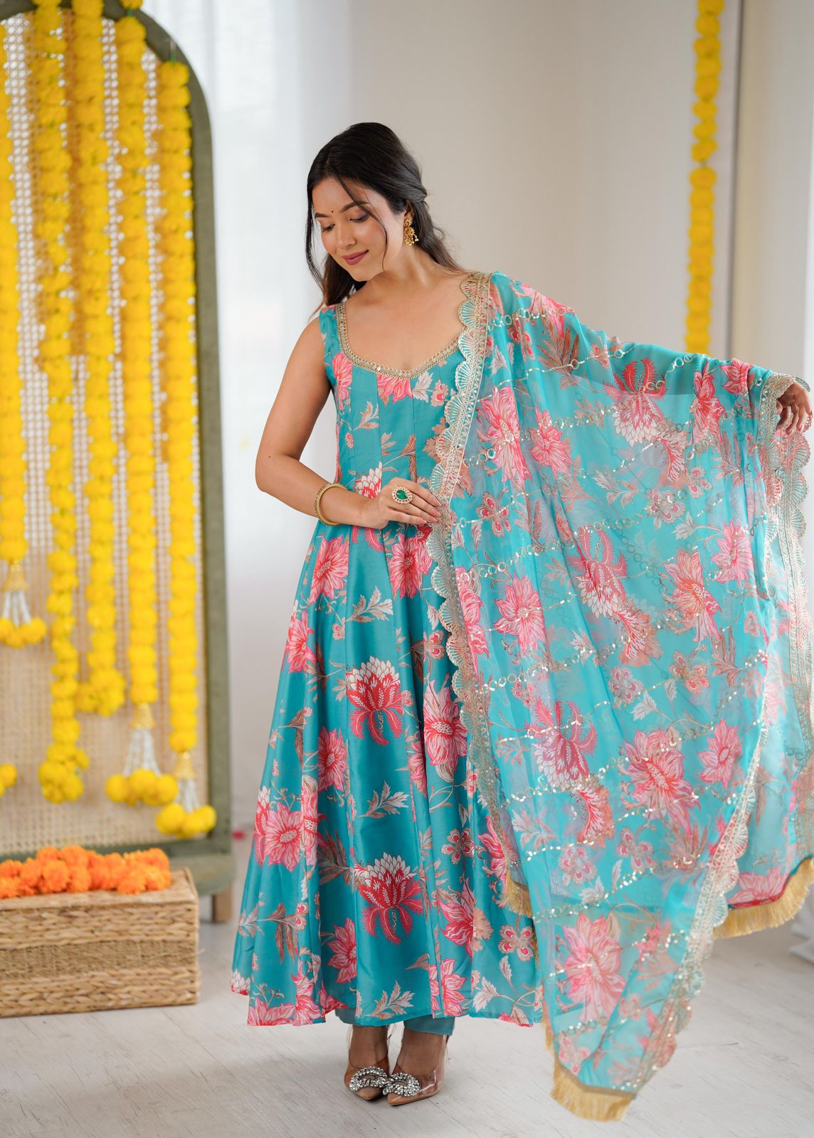 Beautiful Floral Frock Gown