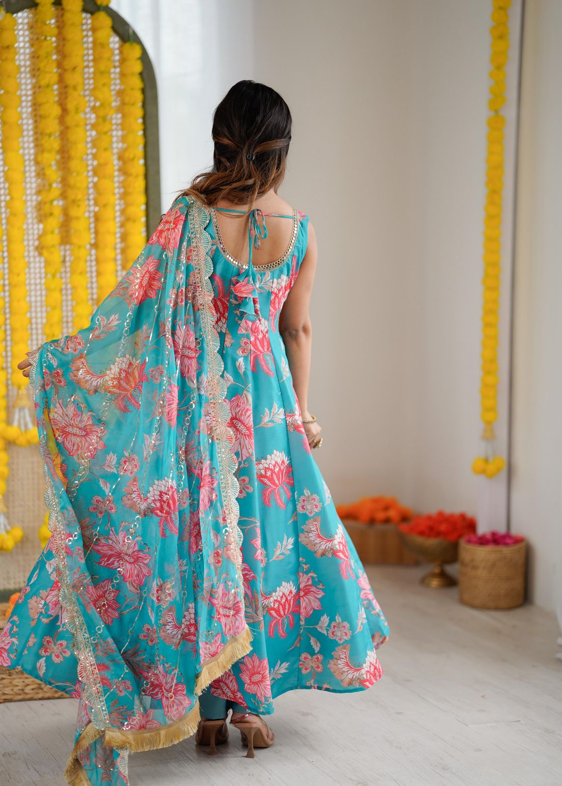 Beautiful Floral Frock Gown