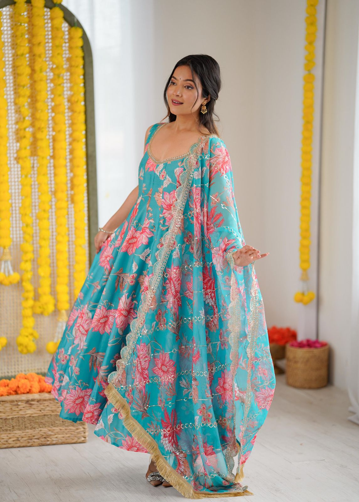 Beautiful Floral Frock Gown