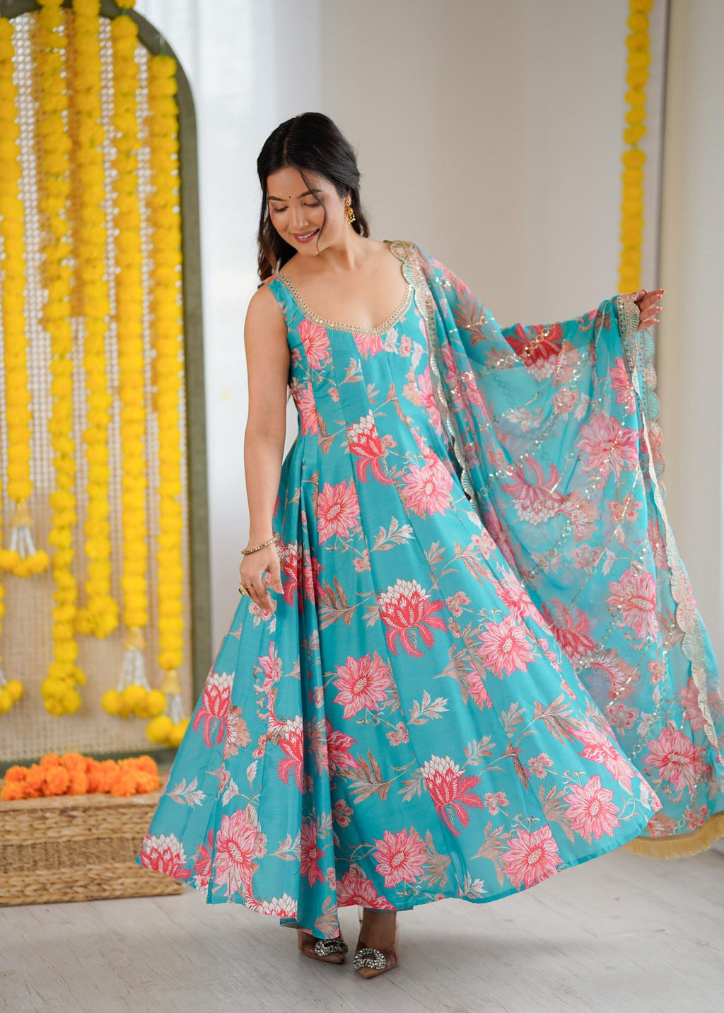 Beautiful Floral Frock Gown