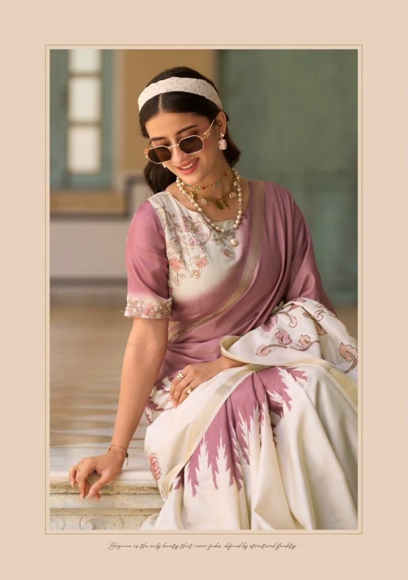 Floral Elegance Printed Saree with Tassel Pallu