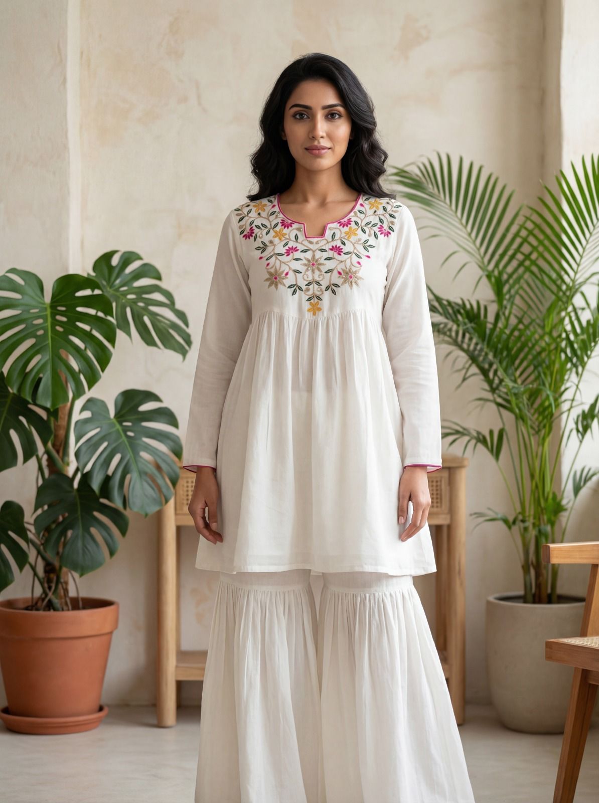 Elegant Gathered Sharara Set