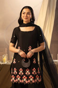 Black Beauty Floral Kurta Set