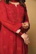 Beautiful Red Chikankari Suit Set