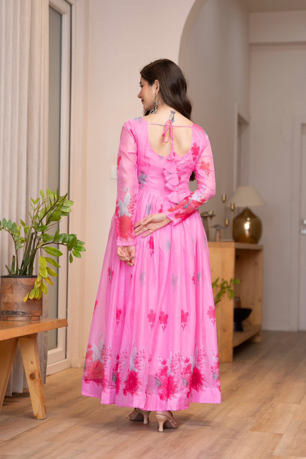Floral Print Anarkali Kurta Set with Dupatta