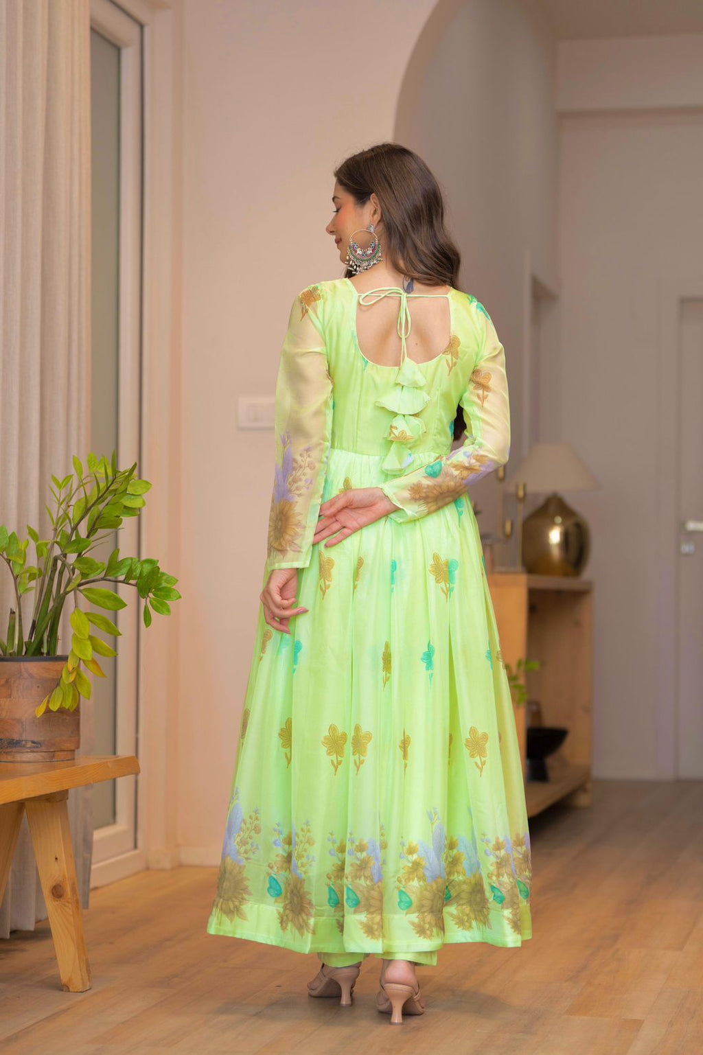 Floral Print Anarkali Kurta Set with Dupatta