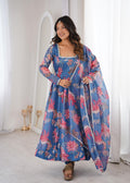 Elegant Flared Floral Anarkali Set