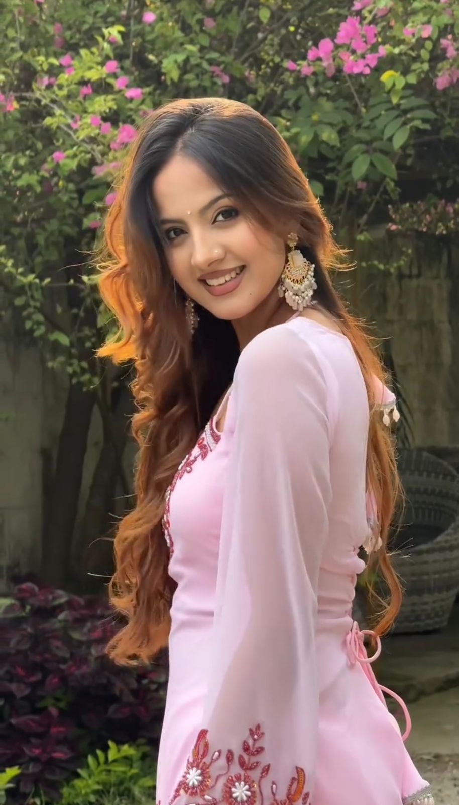 Designer Pink Kurti with Intricate Embroidery Work