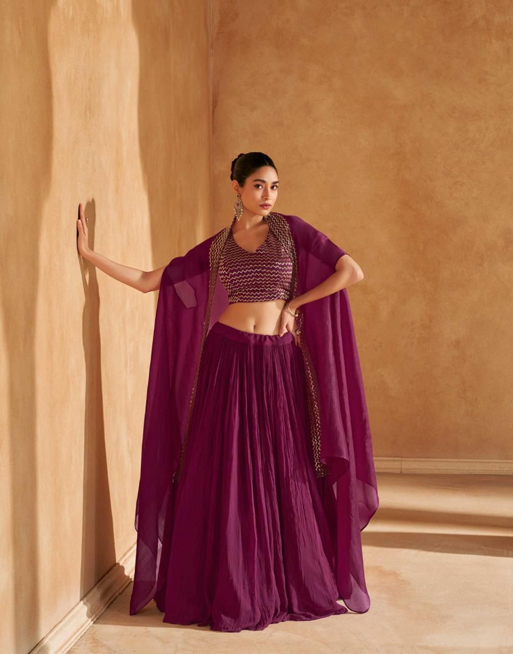Festive Wear Lehenga Set with Intricate Threadwork