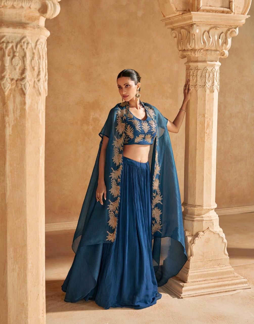 Festive Wear Lehenga Set with Intricate Threadwork