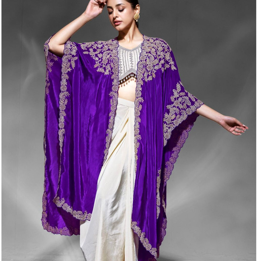 Royal Embroidered Cape Set
