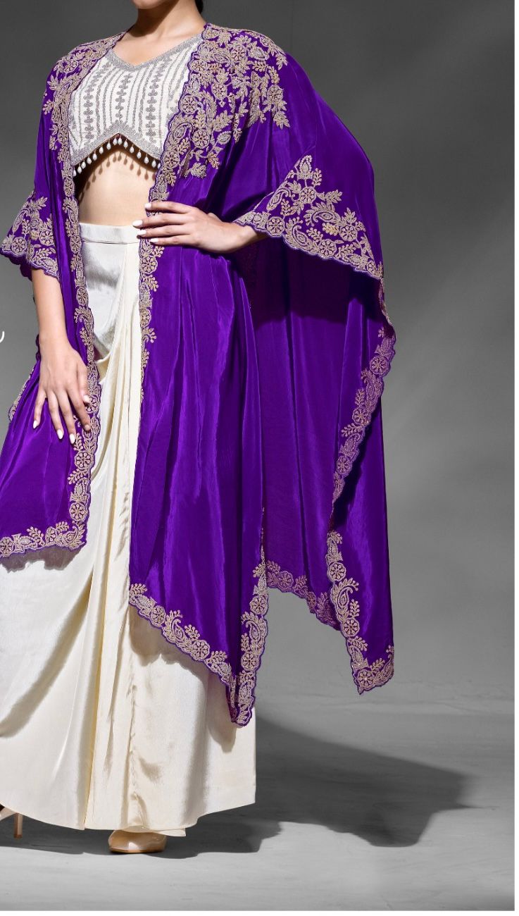 Royal Embroidered Cape Set