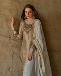 Devsena Silk Embroidered Kurti Set with Dupatta
