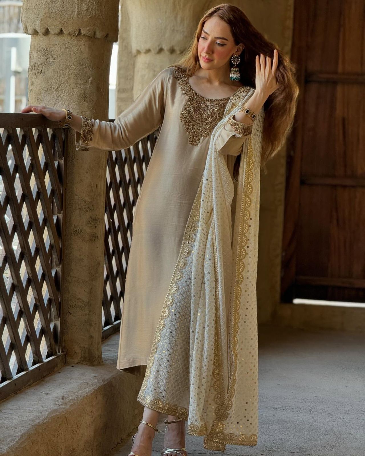 Devsena Silk Embroidered Kurti Set with Dupatta