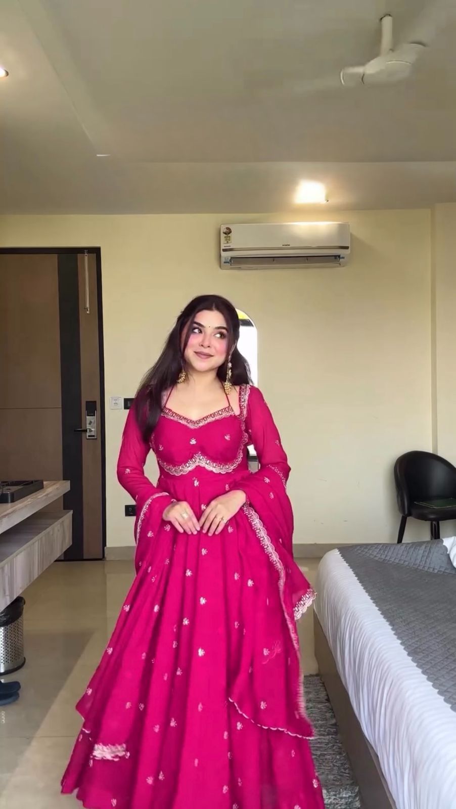 Faux Georgette Anarkali Suit Set