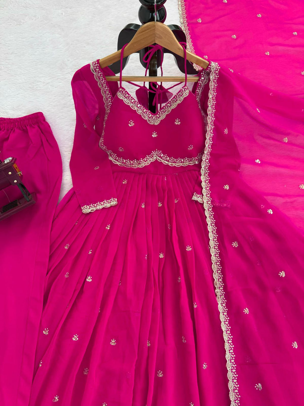 Faux Georgette Anarkali Suit Set