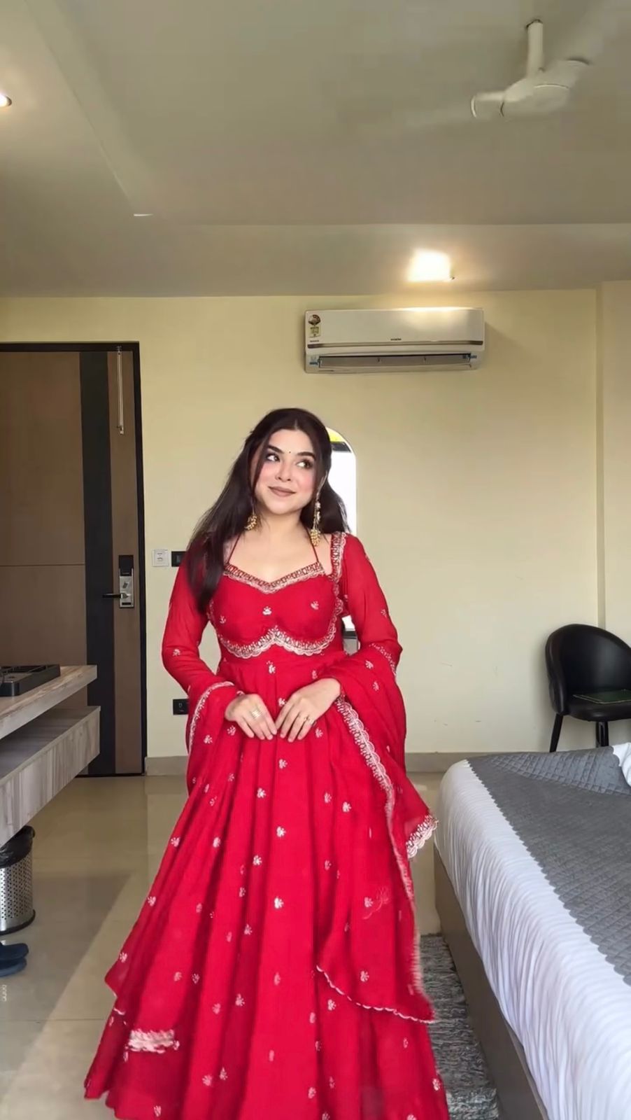Faux Georgette Anarkali Suit Set