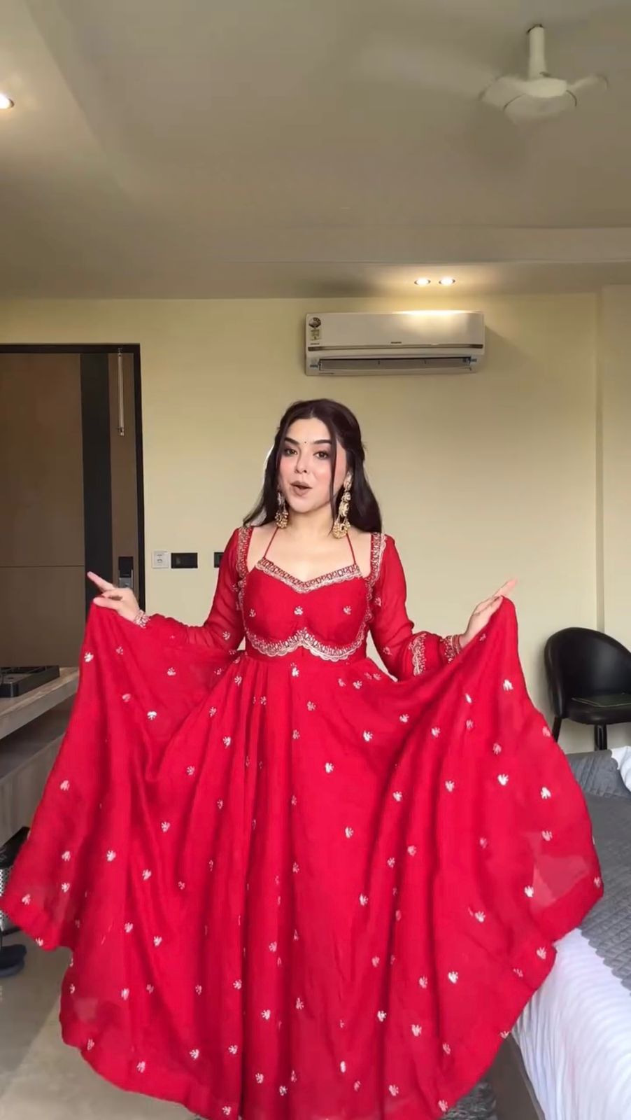 Faux Georgette Anarkali Suit Set