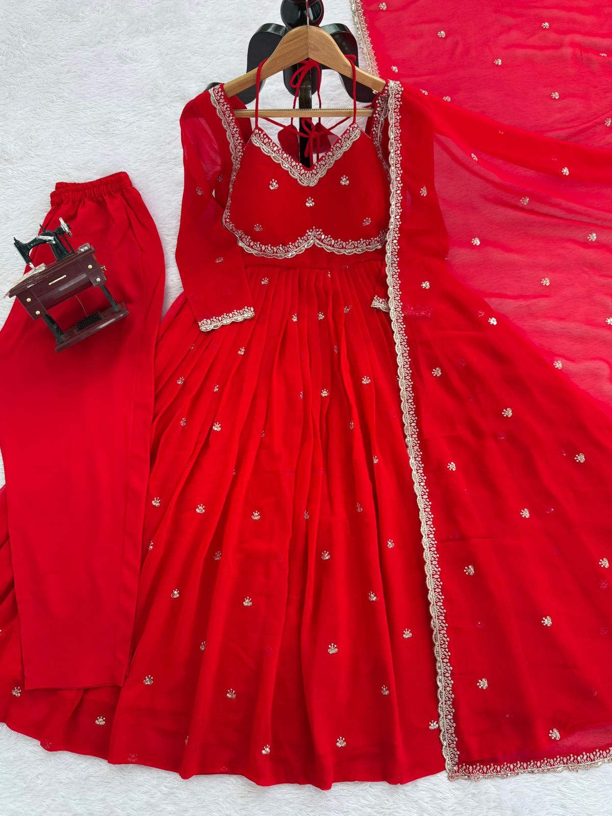 Faux Georgette Anarkali Suit Set