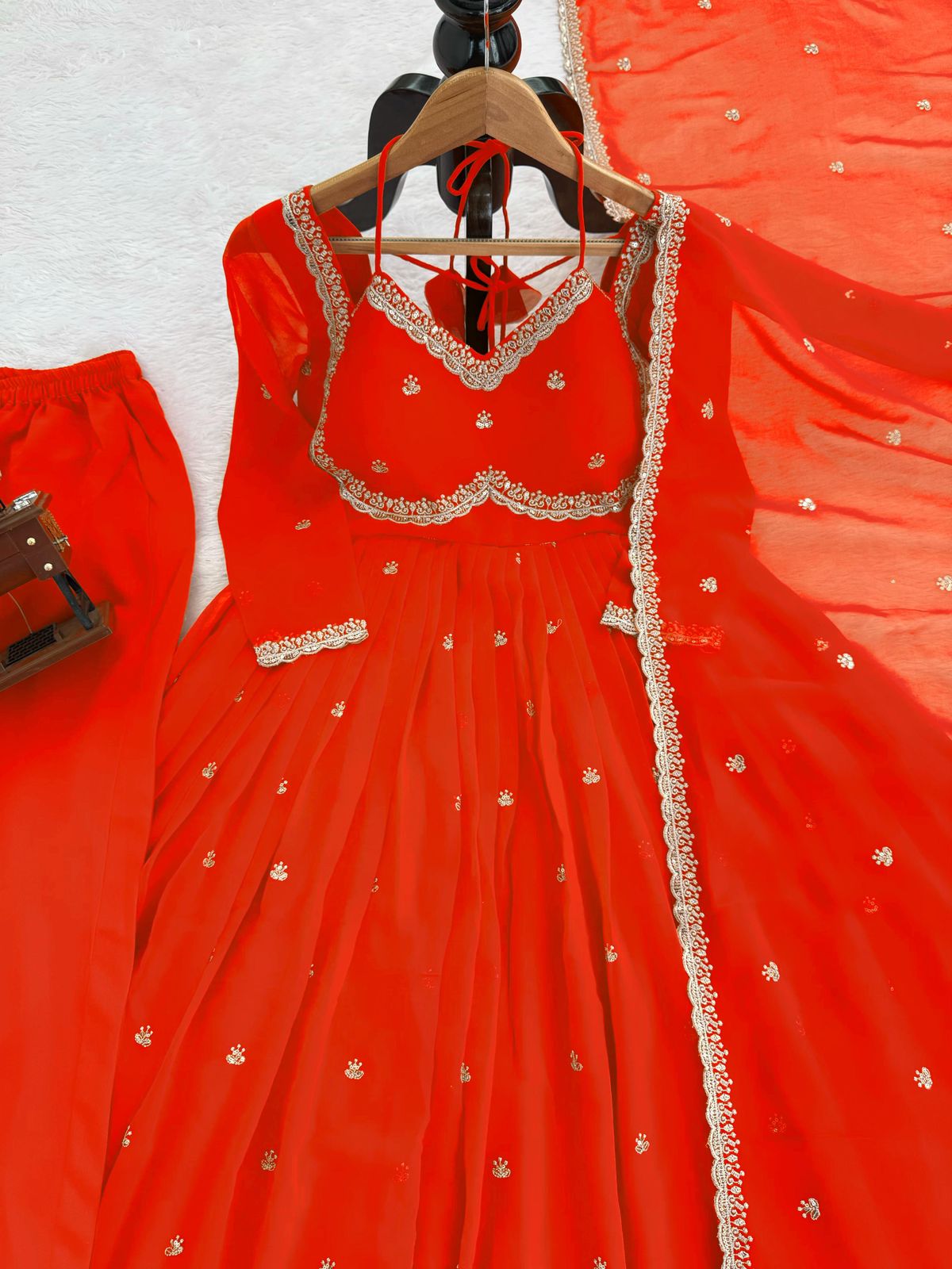 Faux Georgette Anarkali Suit Set