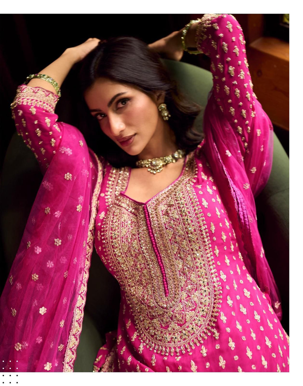 Sureena Georgette Mirror Work Set