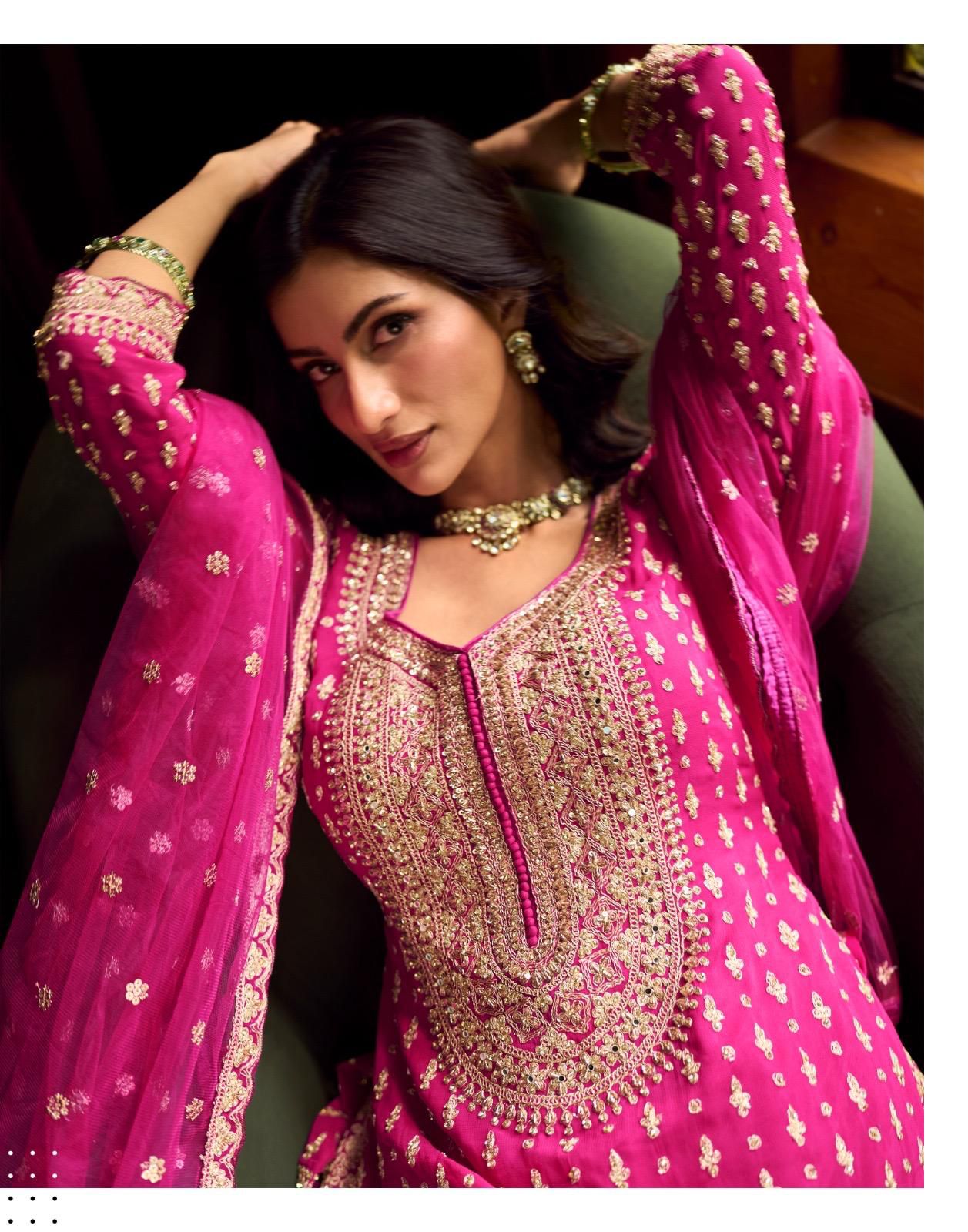 Sureena Georgette Mirror Work Set