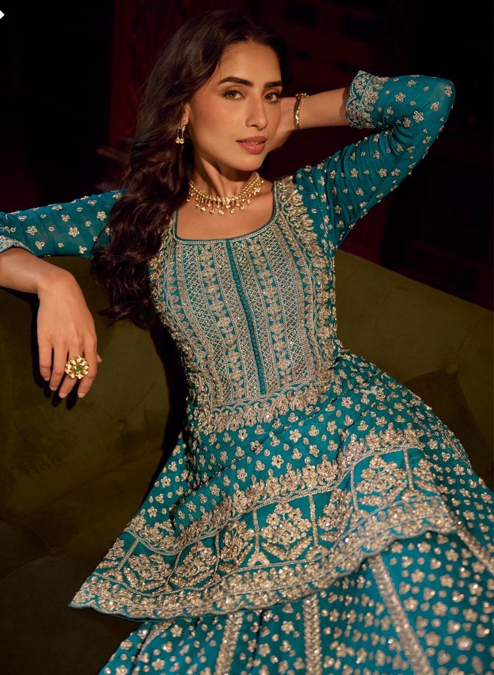 Sureena Georgette Mirror Work Set