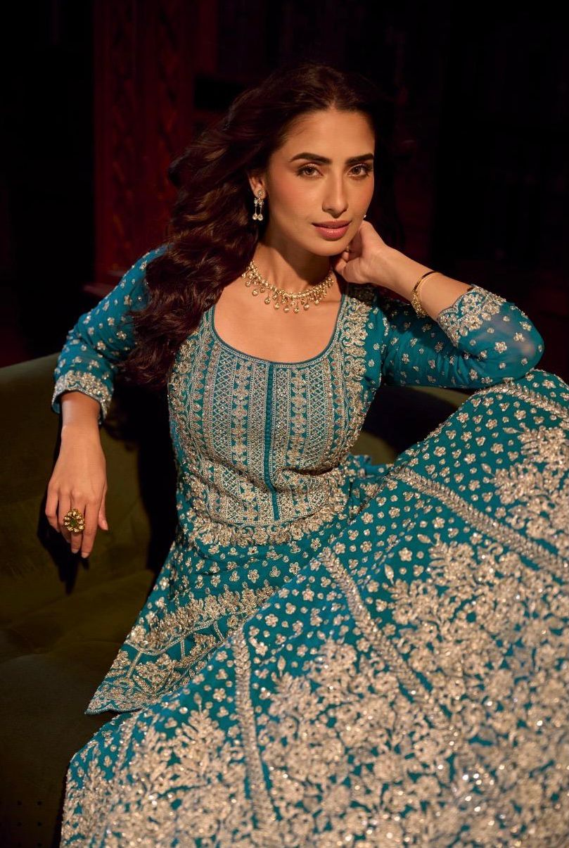 Sureena Georgette Mirror Work Set