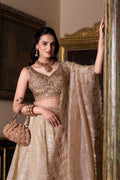 Gold Crush Lehenga Set with Embroidered Blouse & Dupatta
