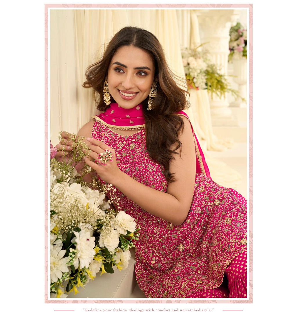 Premium Designer Georgette Sharara Set