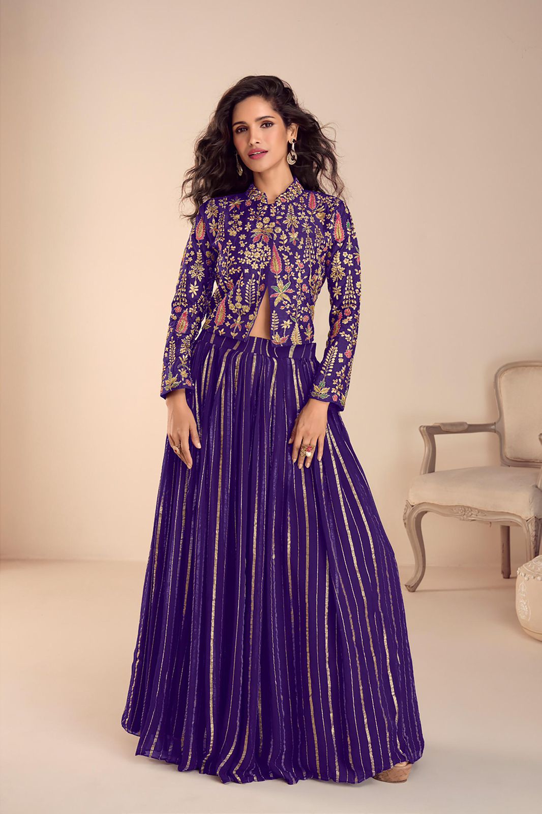 Sargam Vichitra Silk Designer Skirt Set