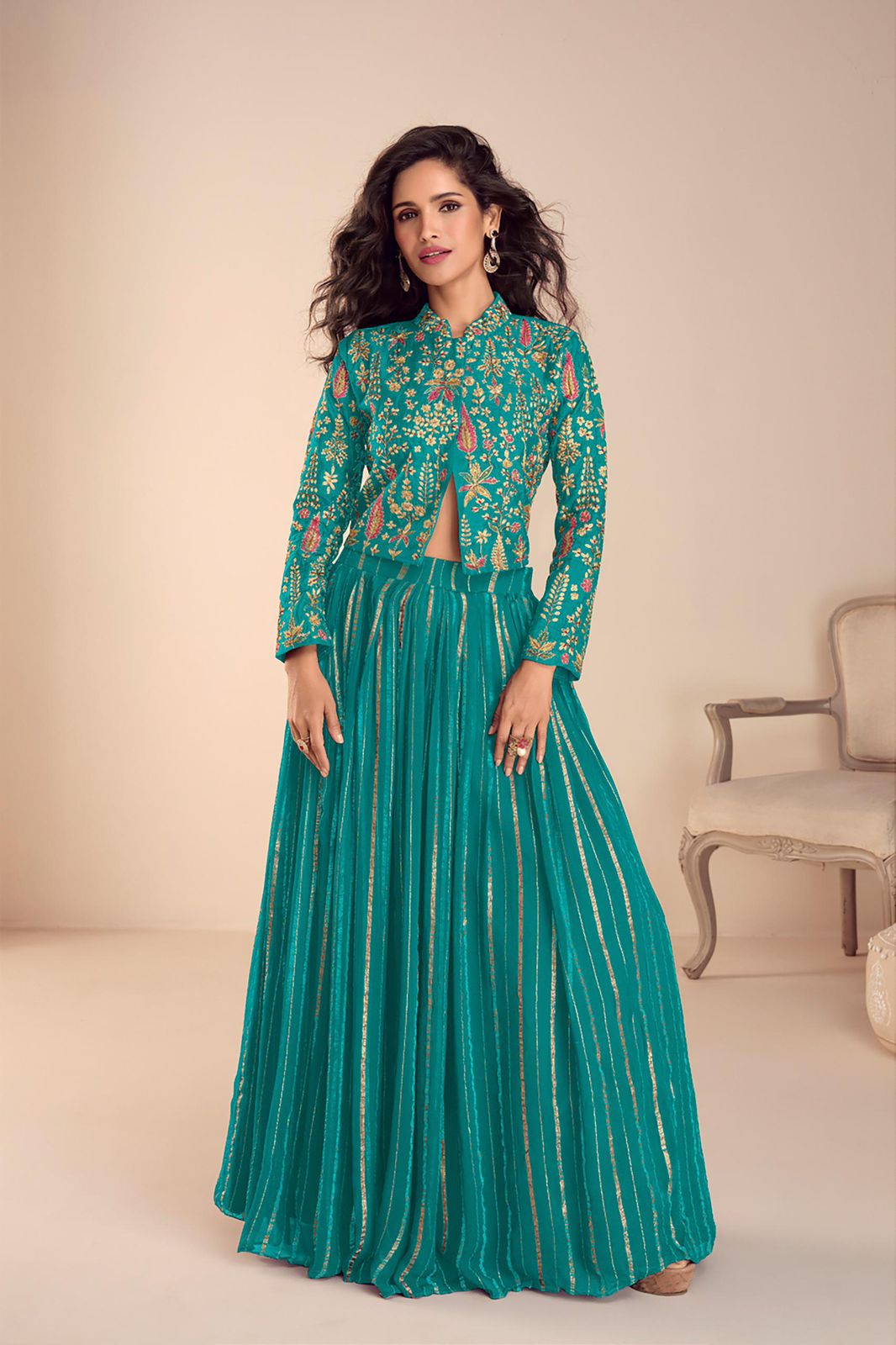 Sargam Vichitra Silk Designer Skirt Set