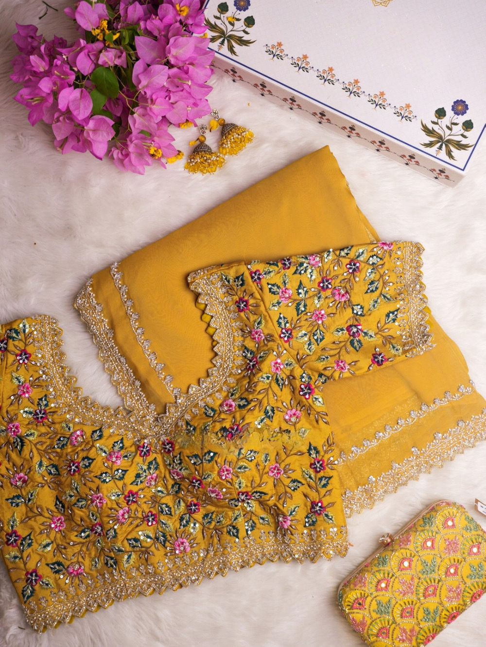 Tibby Silk Saree with fancy lace and embroidery
