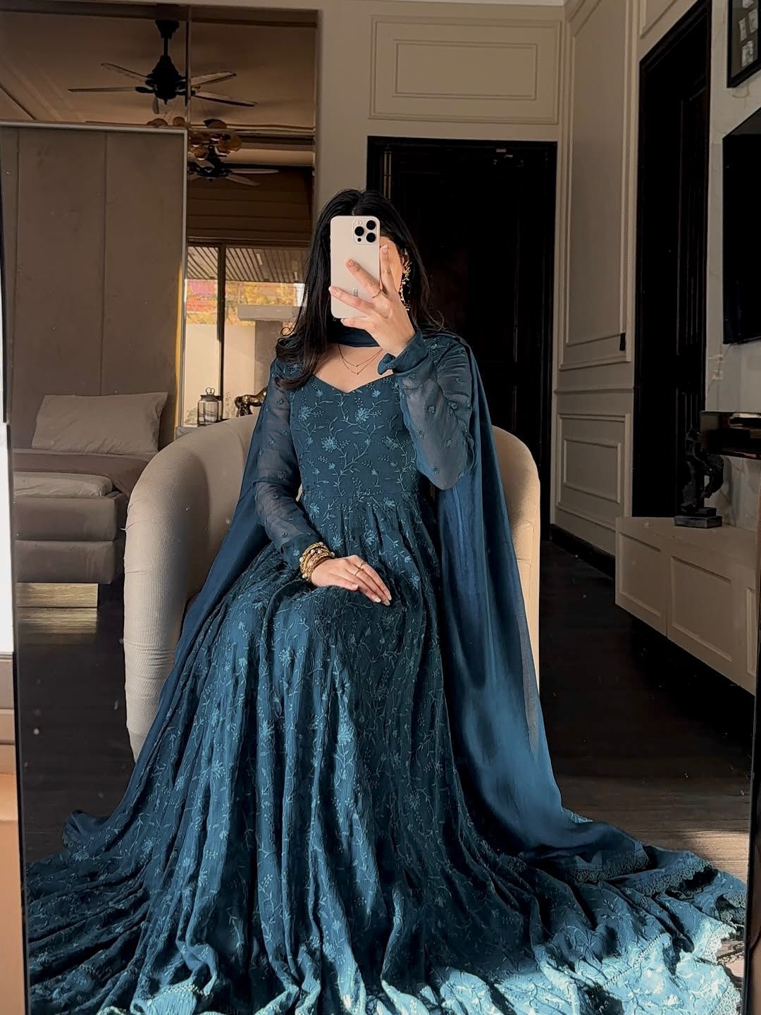 Royal Star Georgette Silk Gown