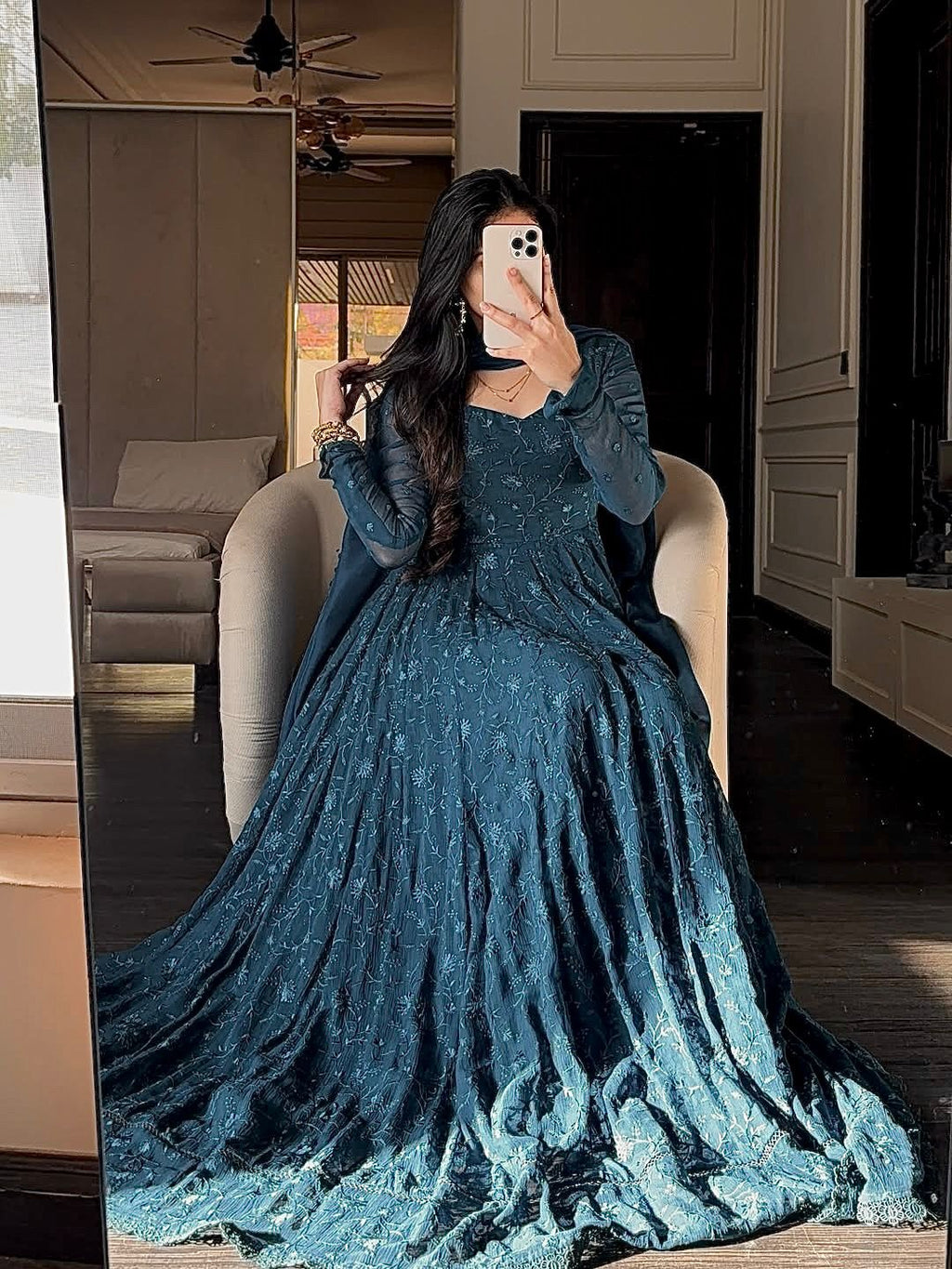 Royal Star Georgette Silk Gown