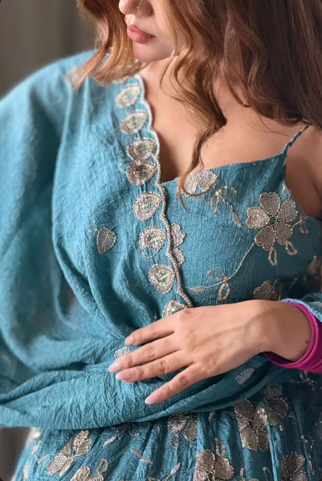 Designer Sleeveless Anarkali Set