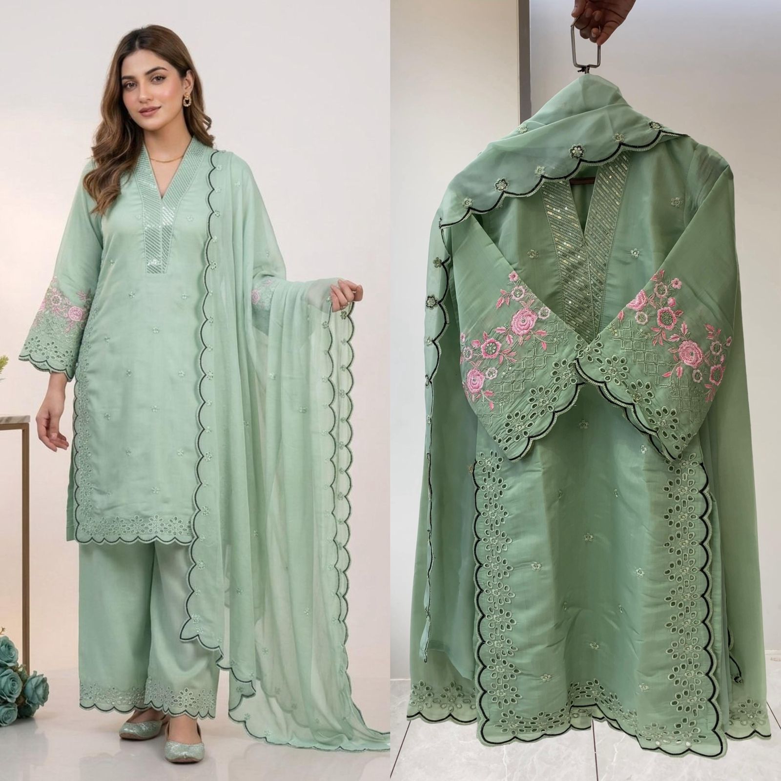 Designer Mal Chanderi Suit