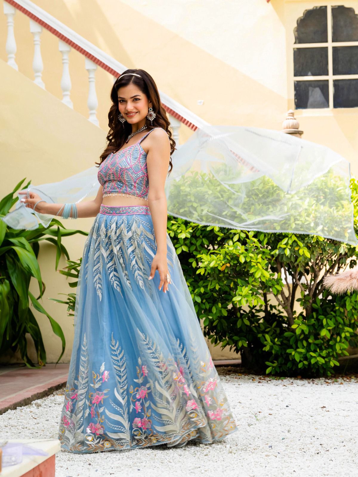 Designer Sequence Work Lehenga Set with Net Dupatta