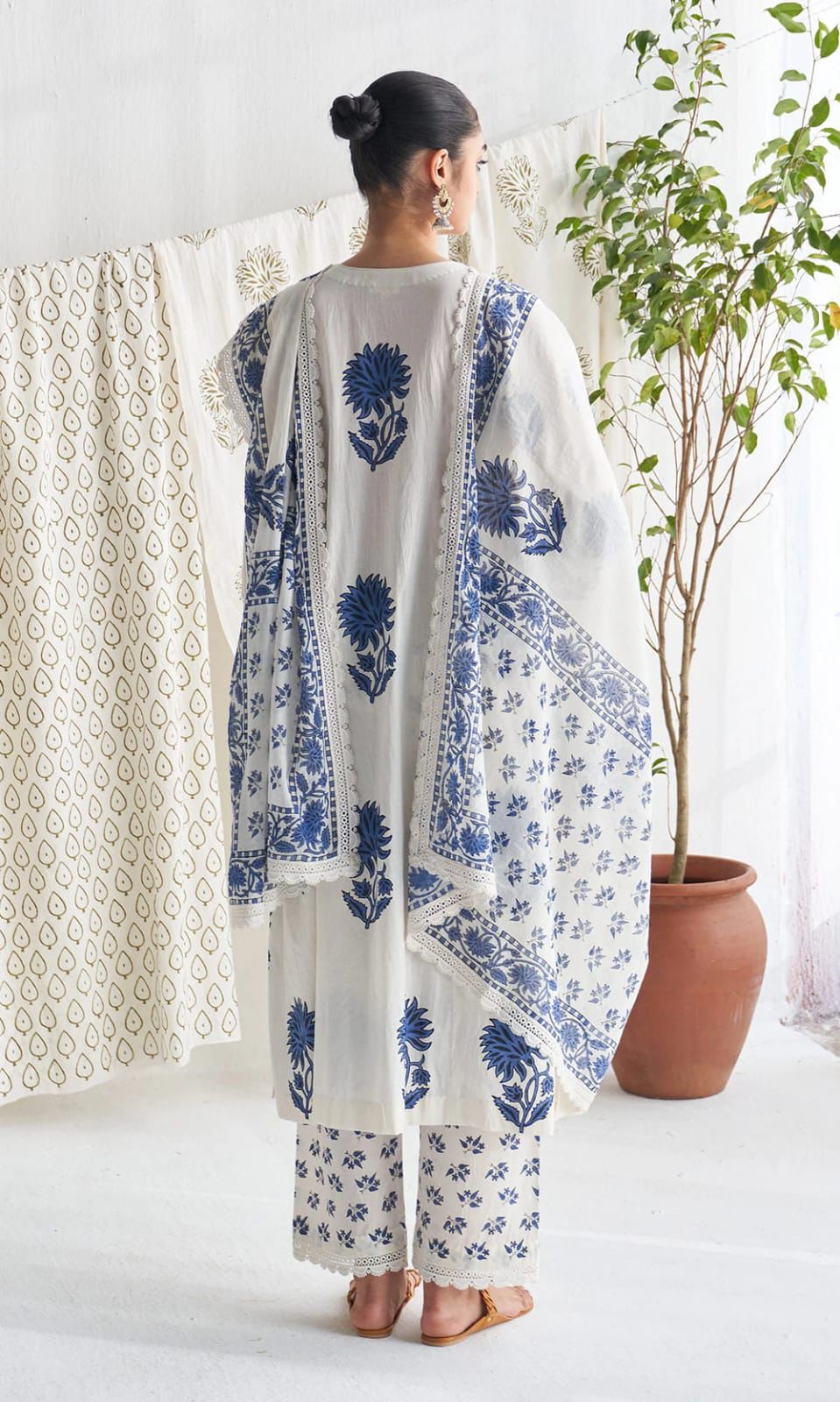 Elegant Jaipuri Taj Cotton Suit Set with Printed Dupatta