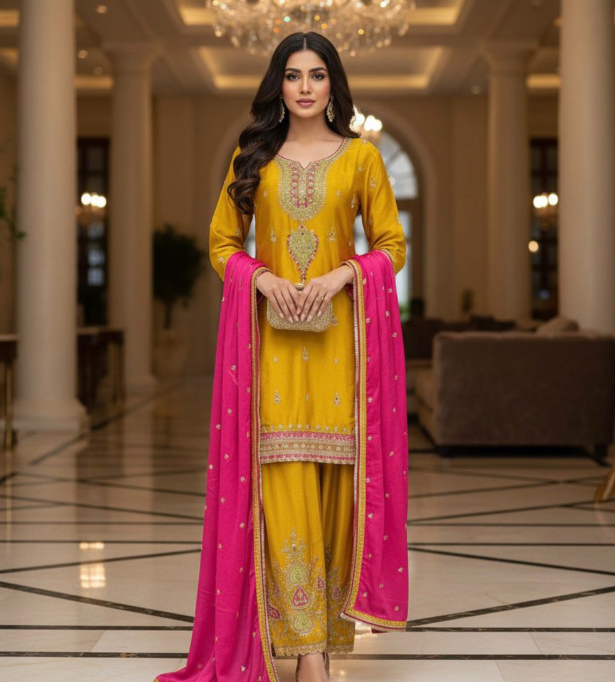 Festive Wear Designer Suit with Rich Embroidery Work
